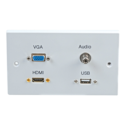 VGA Audio USB(A) & HDMI DG wall plate